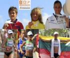 Balciunaite zivile Maratonu şampiyonu Nailia Yulamanova ve Anna Incerti (2 ve 3) Avrupa Atletizm Şampiyonası&#039;nda Barcelona 2010